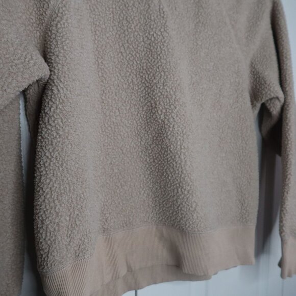 Everlane Cream Long Sleeve Sherpa Crewneck Sweatshirt Women's Size Medium M - Picture 2 of 6
